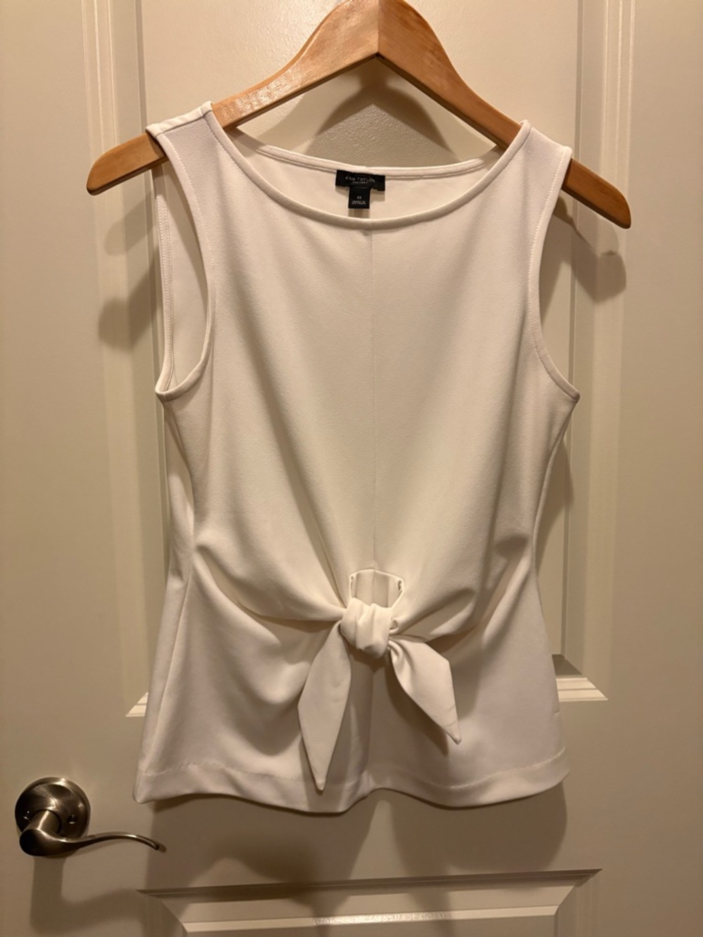 Sleeveless Ivory Tie-Front Women's Top